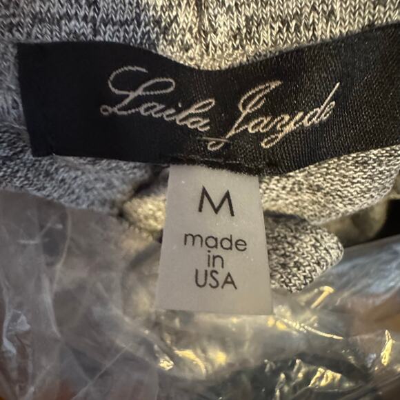 Laila Jayde Heather Gray Knit Drawstring Jogger Pants NWT Women Size Medium - Picture 10 of 10